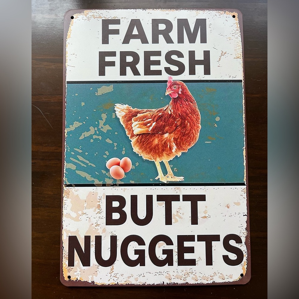Metal Farm Fresh Chicken Sign